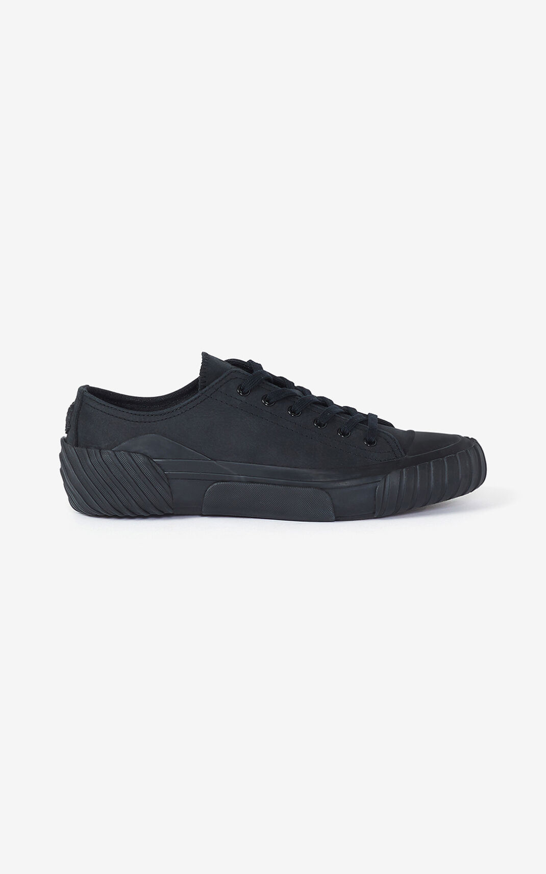 Kenzo Leather Tiger Crest Sneakers Black For Mens 2896SKWFJ